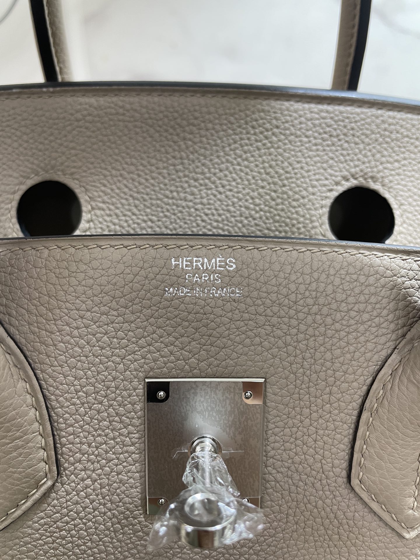 Hermès（爱马仕）Birkin 铂金包 Togo 斑鸠灰 银扣 30cm