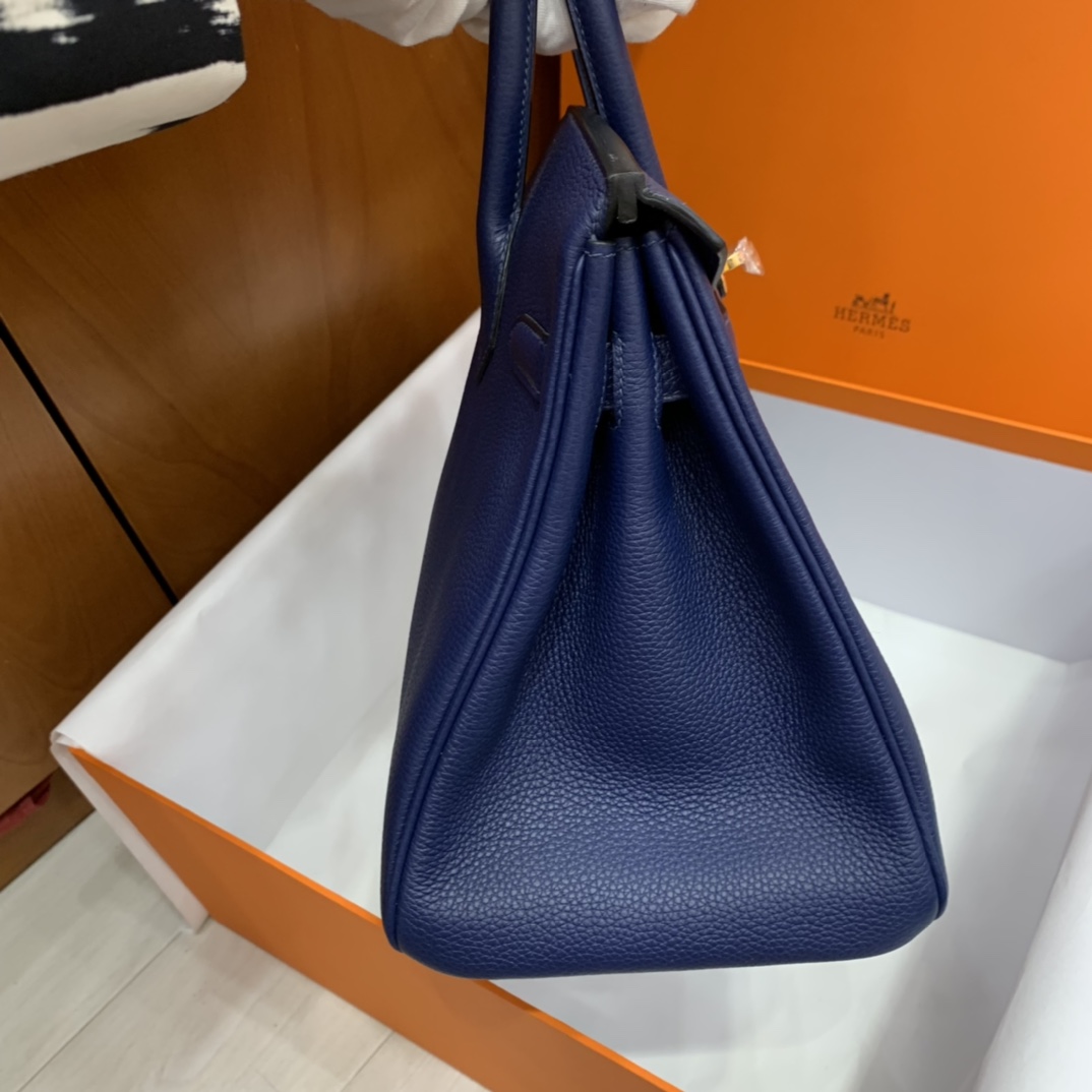 Hermès（爱马仕）Birkin 铂金包 Togo 宝石蓝 金扣 30cm