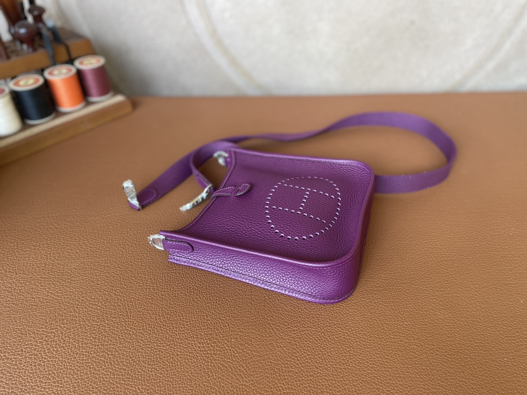 Hermès（爱马仕）Evelyne 伊芙琳 TC p9 海葵紫 银扣 16cm