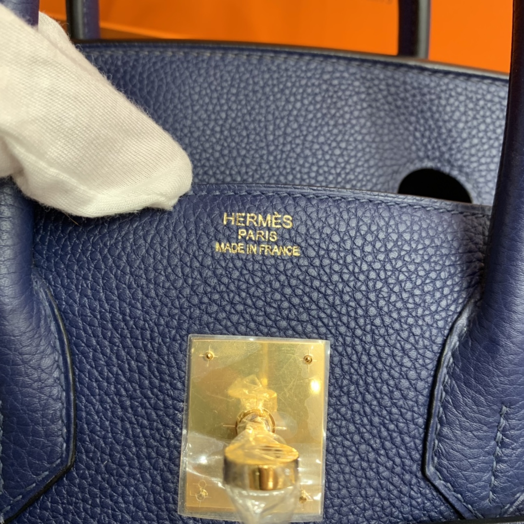 Hermès（爱马仕）Birkin 铂金包 Togo 宝石蓝 金扣 30cm