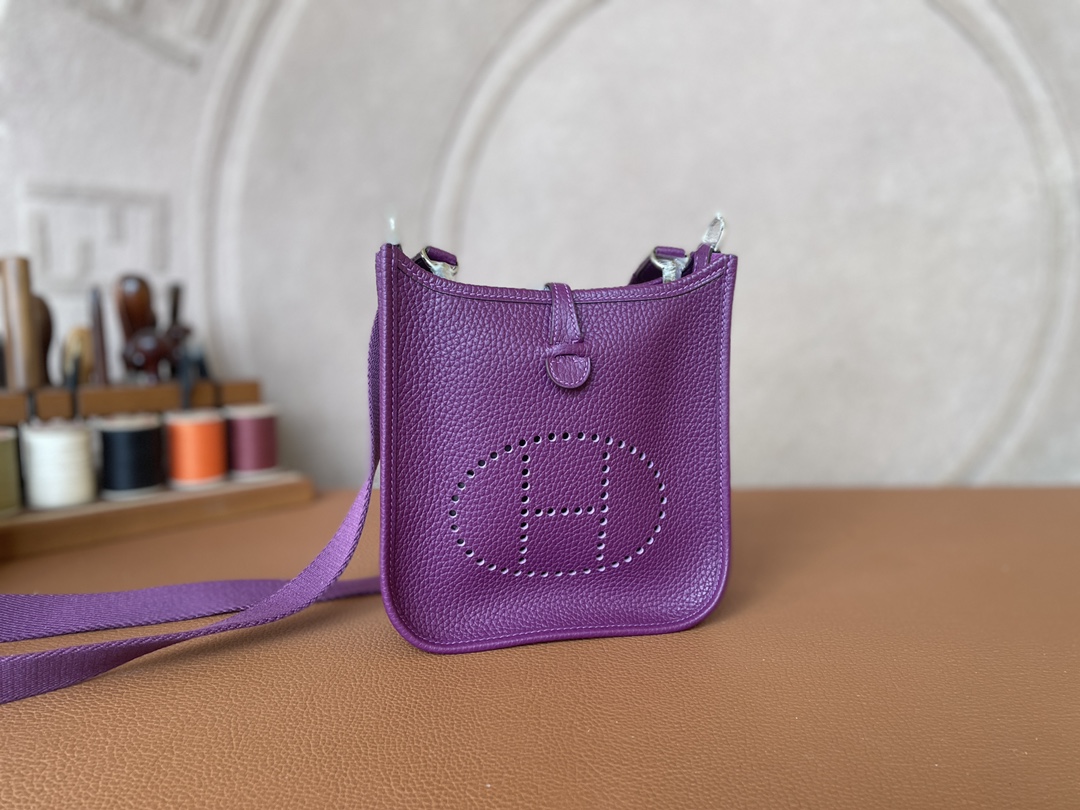 Hermès（爱马仕）Evelyne 伊芙琳 TC p9 海葵紫 银扣 16cm