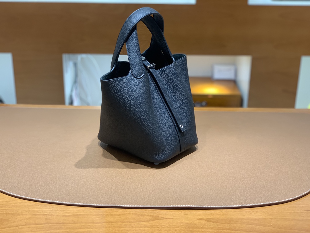 Hermès（爱马仕）Picotin 菜篮子 TC 黑色 银扣 18cm