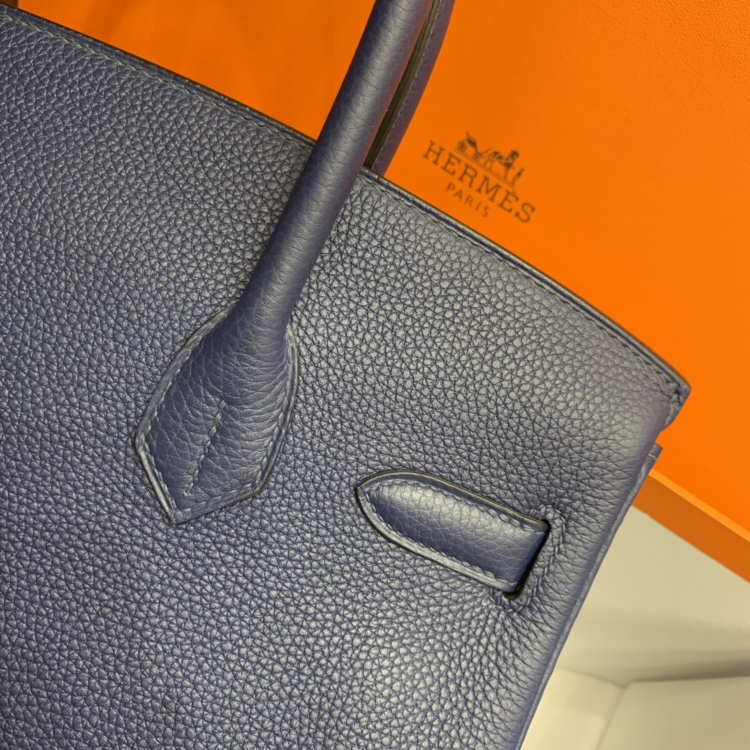Hermès（爱马仕）Birkin 铂金包 Togo 宝石蓝 金扣 30cm