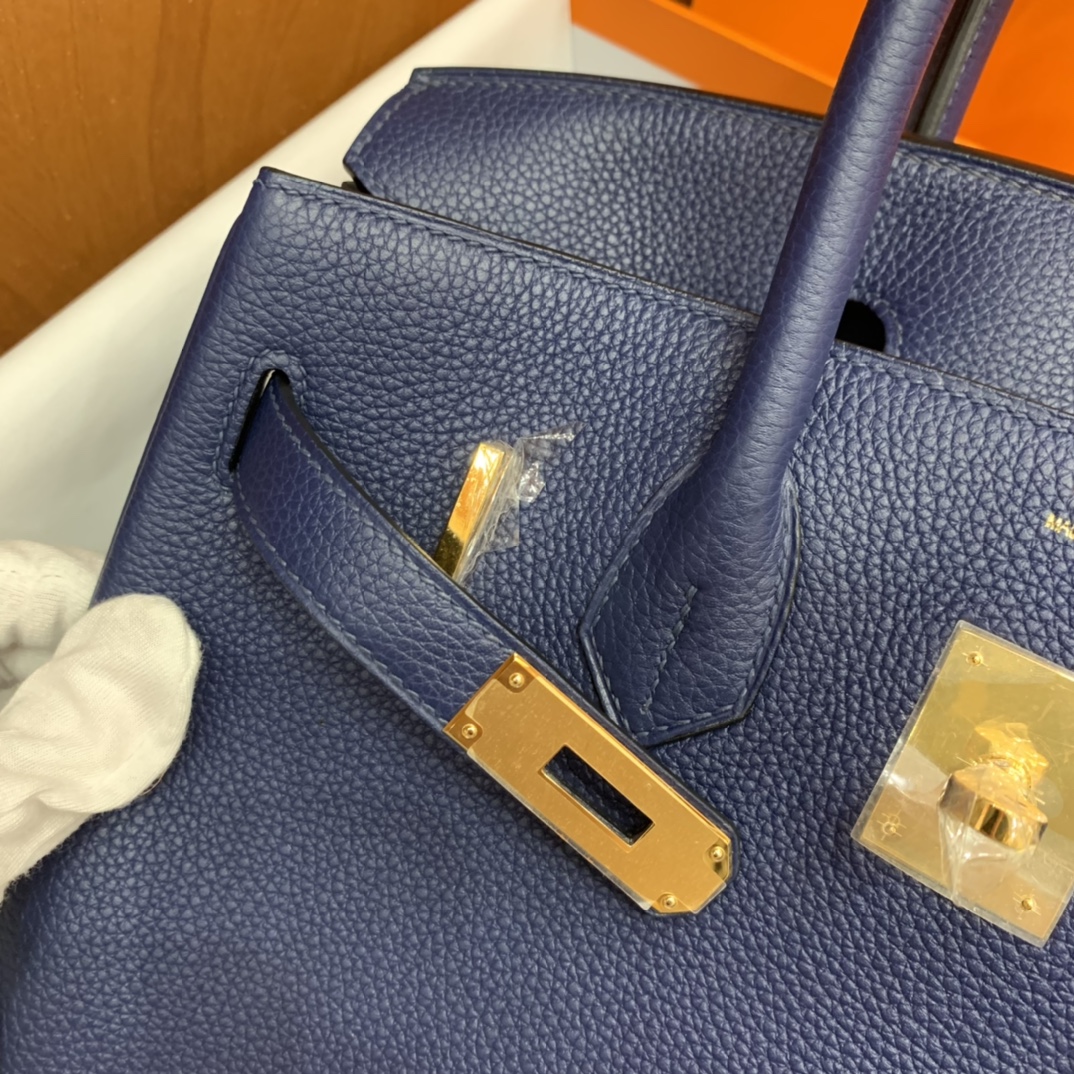 Hermès（爱马仕）Birkin 铂金包 Togo 宝石蓝 金扣 30cm