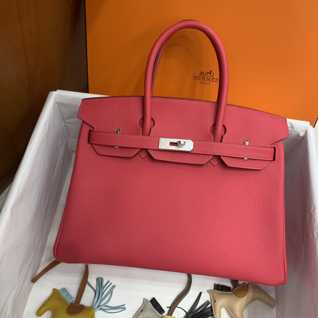Hermès（爱马仕）Birkin 铂金包 Togo 极致粉 银扣 30cm