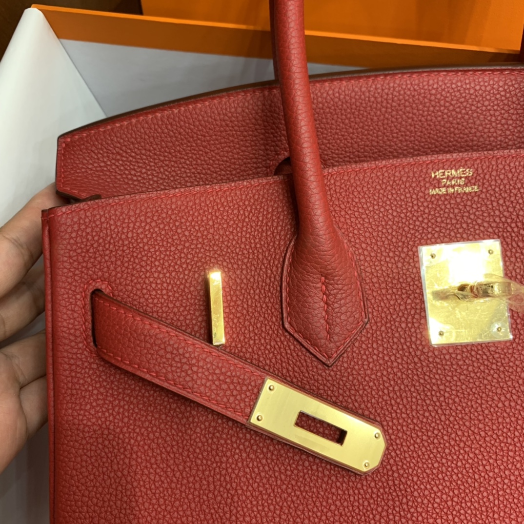 Hermès（爱马仕）Birkin 铂金包 Togo Q5 国旗红 金扣 30cm