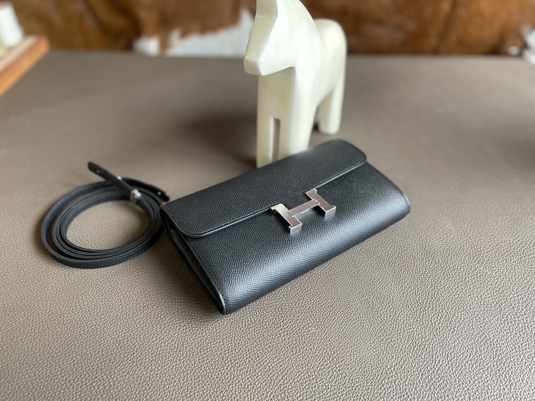 Hermès（爱马仕）constance to go epsom 黑色 银扣 20cm