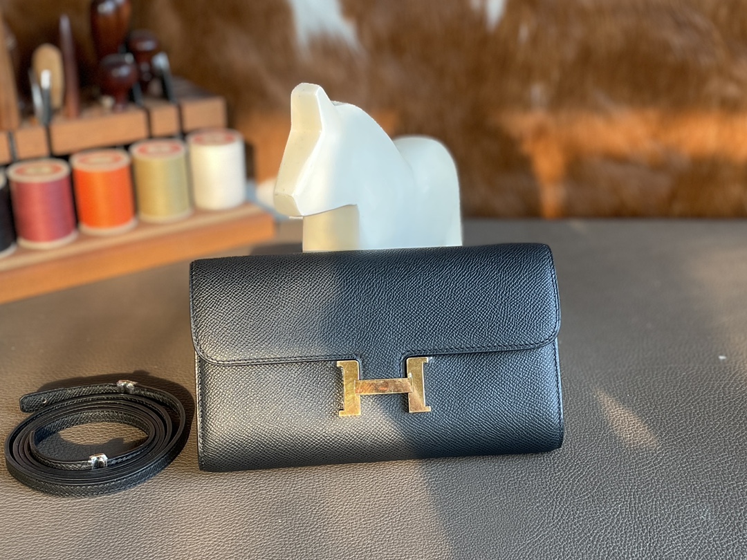 Hermès（爱马仕）constance to go epsom 黑色 金扣 20cm