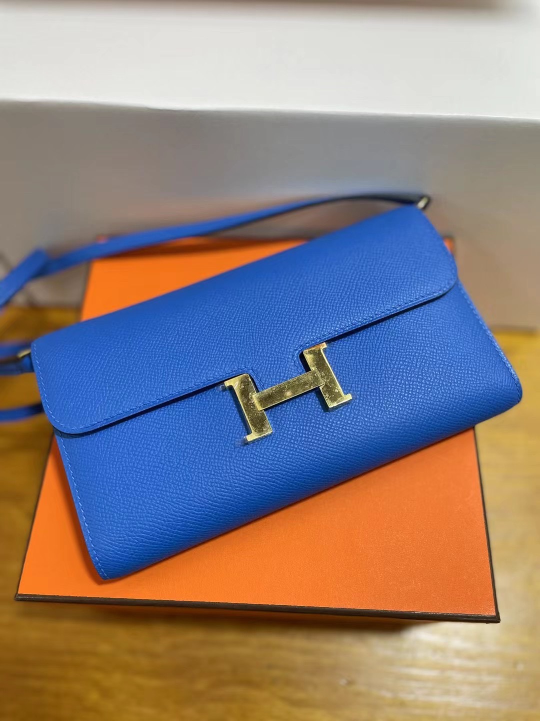 Hermès（爱马仕）Constance to go epsom 水妖蓝 金扣 20cm