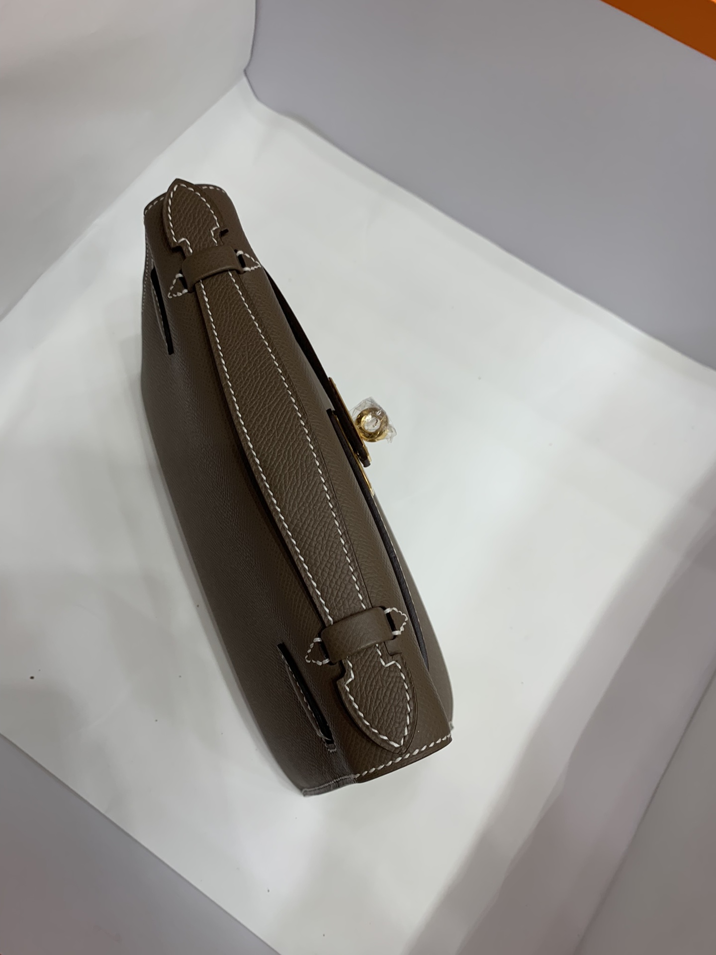 Hermès（爱马仕）mini Kelly pochette Epsom 大象灰 金扣 22cm