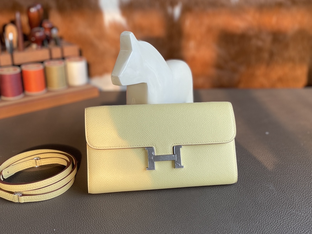 Hermès（爱马仕）constance to go epsom 1Z 小鸡黄 银扣 20cm