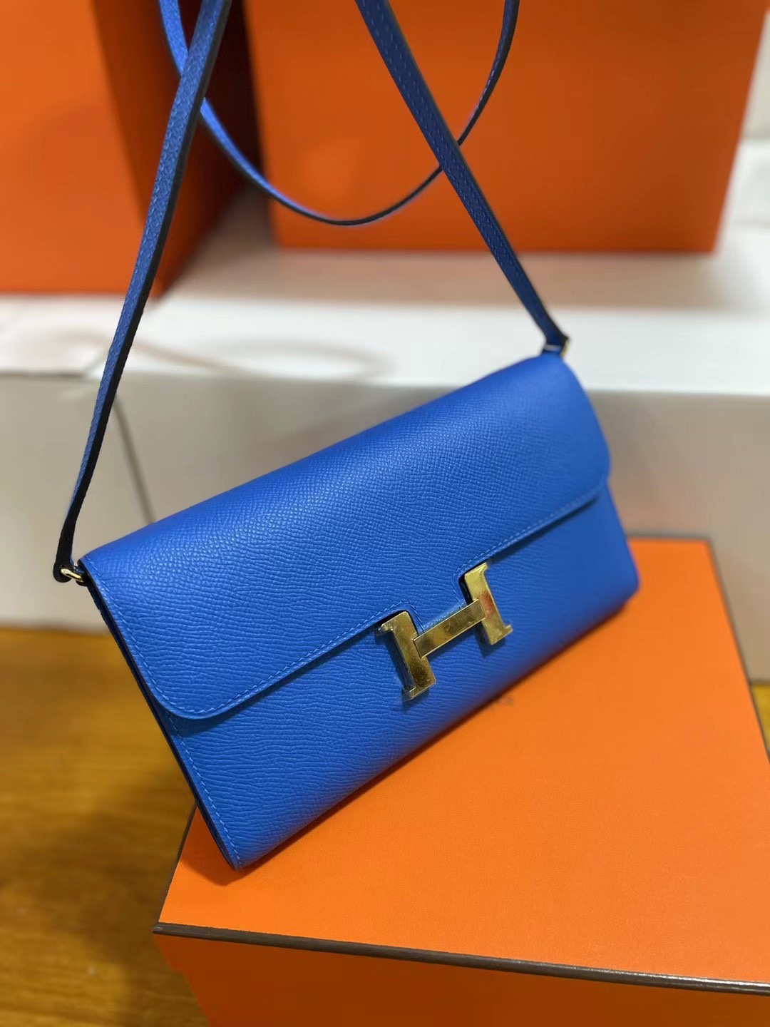 Hermès（爱马仕）Constance to go epsom 水妖蓝 金扣 20cm