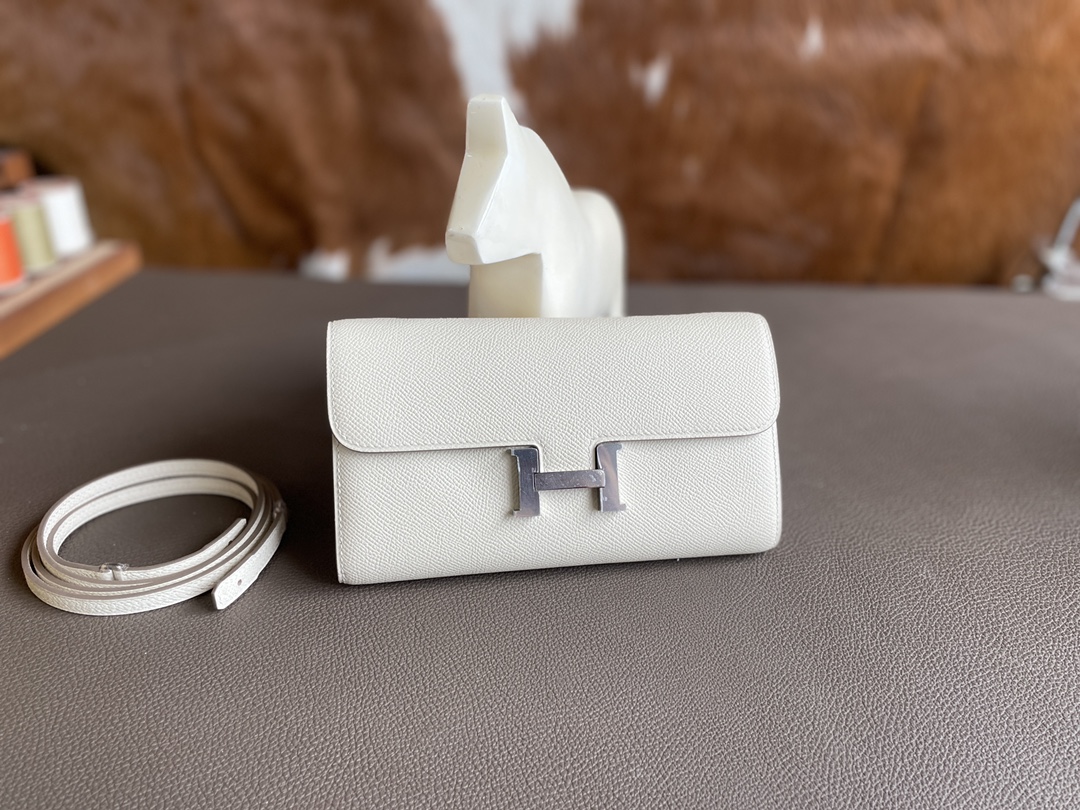 Hermès（爱马仕）constance to go epsom 奶昔白 银扣 20cm