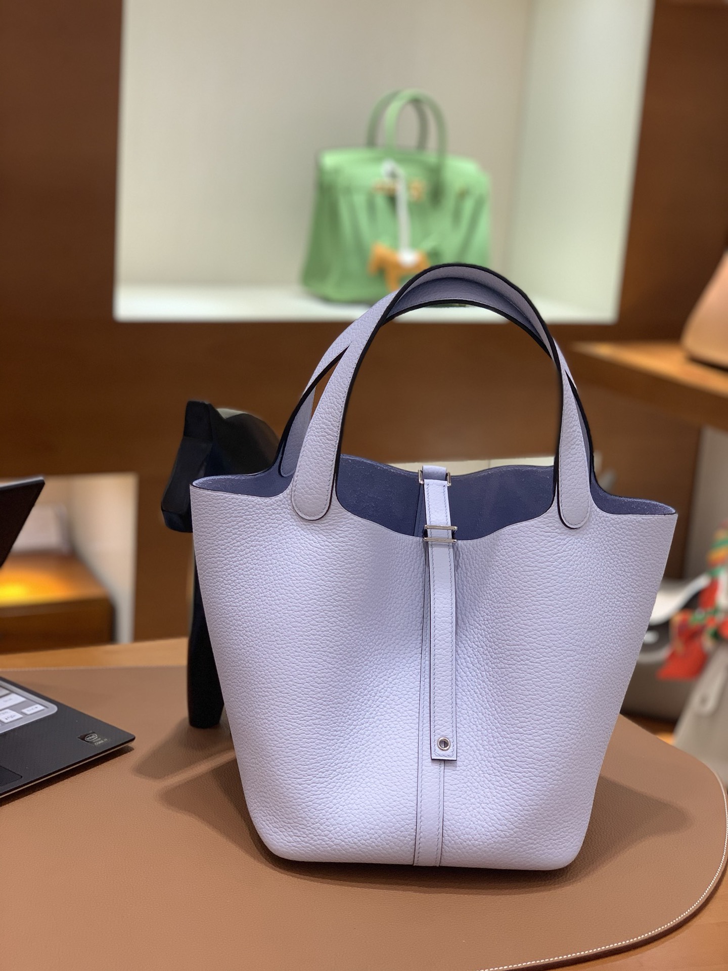 Hermès（爱马仕）Picotin 菜篮子 TC TO 雾蓝色 银扣 22cm