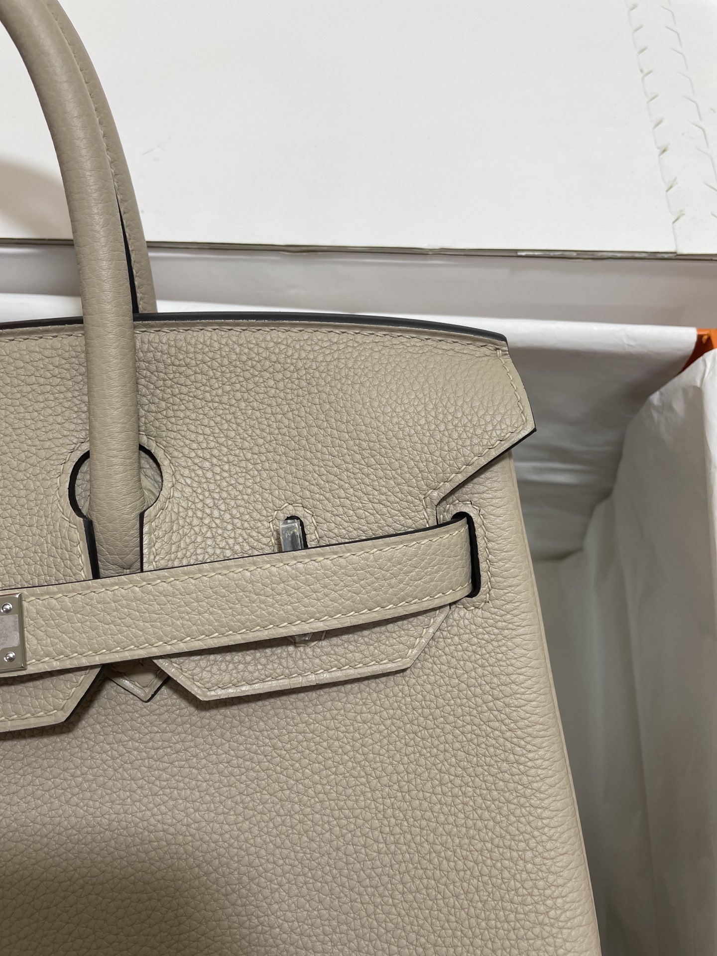 Hermès（爱马仕）Birkin 铂金包 Togo 斑鸠灰 银扣 30cm