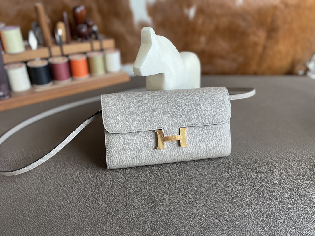 Hermès（爱马仕）constance to go epsom M8 灰色 金扣 20cm