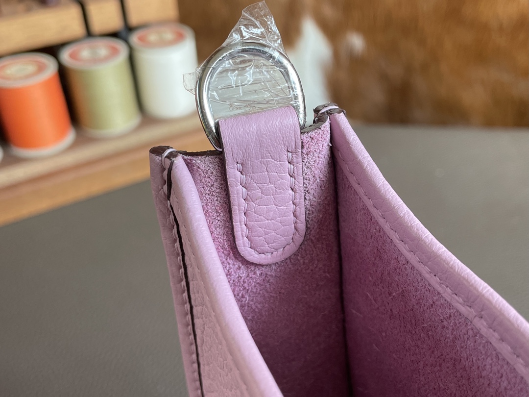 Hermès（爱马仕）Mini  Evelyne 伊芙琳 TC X9 锦葵紫 银扣 16cm