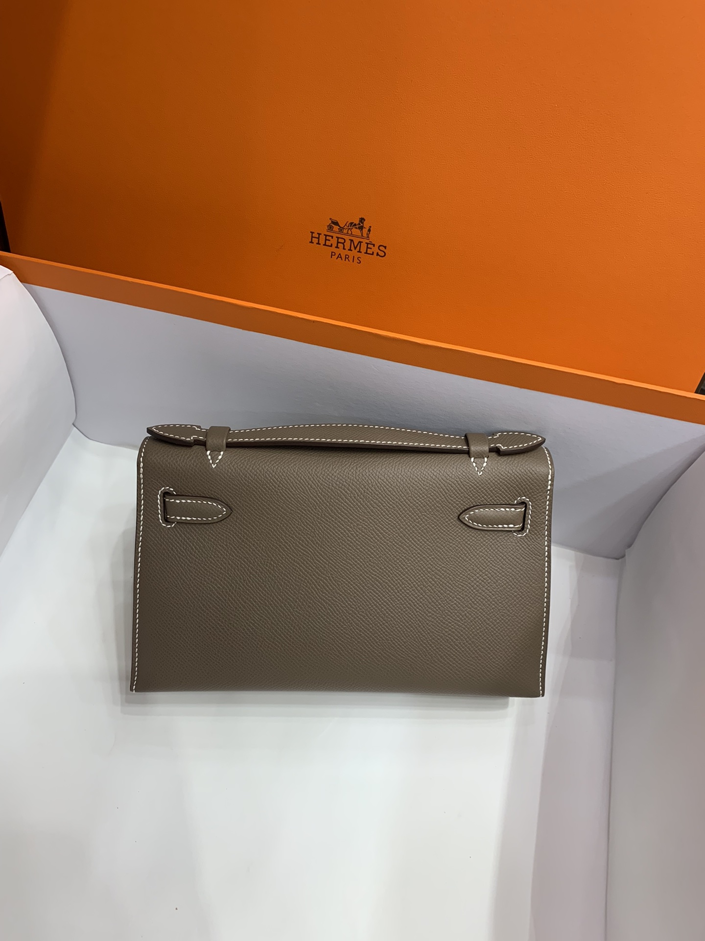 Hermès（爱马仕）mini Kelly pochette Epsom 大象灰 金扣 22cm