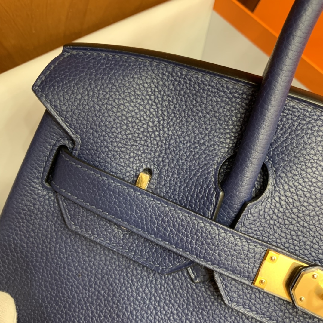 Hermès（爱马仕）Birkin 铂金包 Togo 宝石蓝 金扣 30cm
