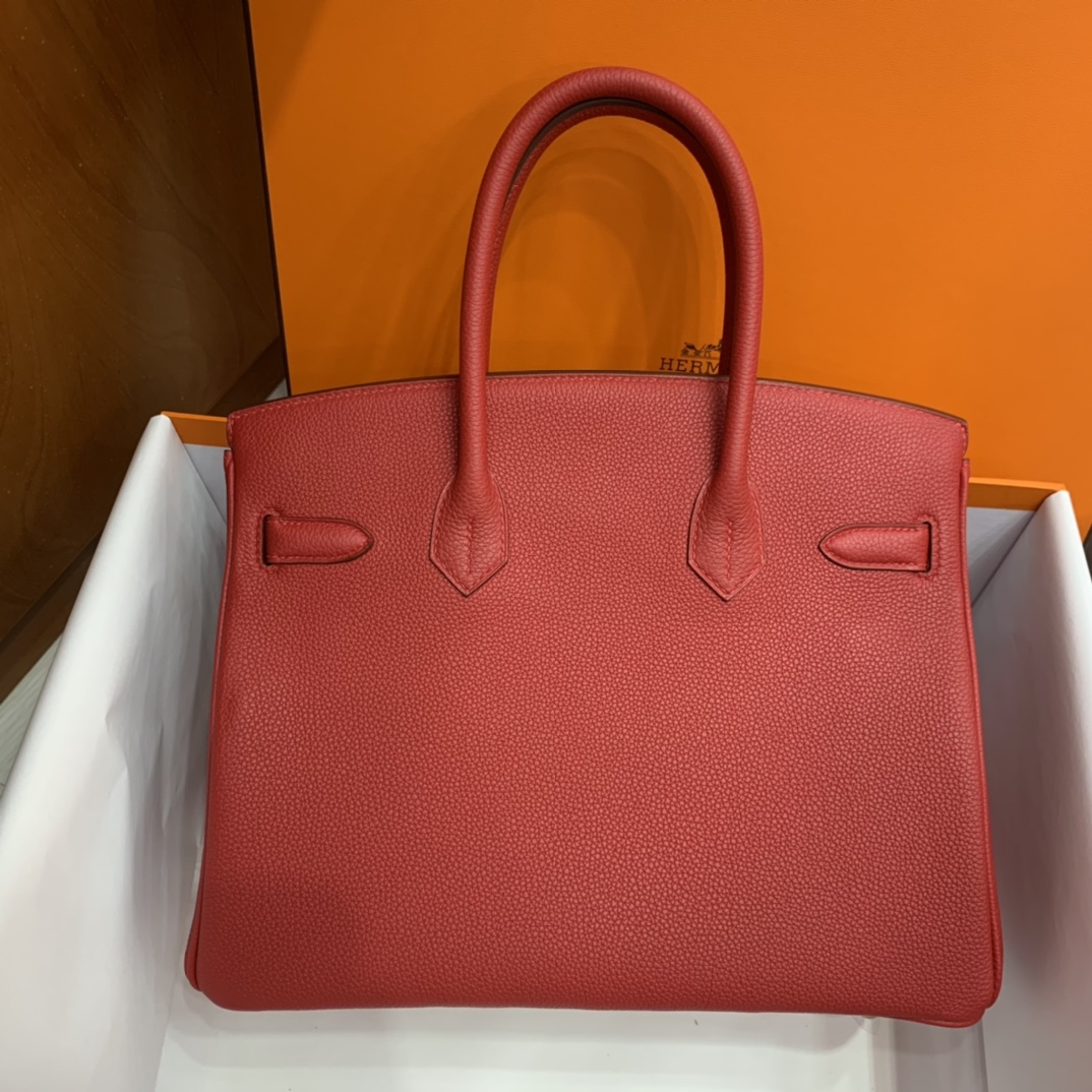 Hermès（爱马仕）Birkin 铂金包 Togo Q5 国旗红 金扣 30cm