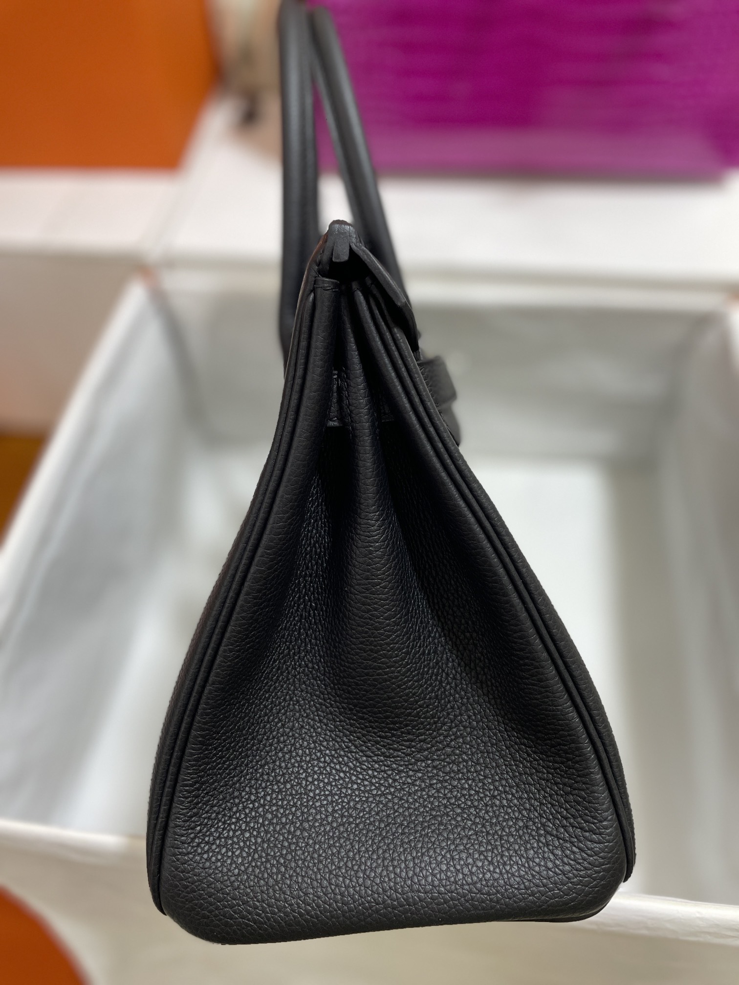 Hermès（爱马仕）Birkin 铂金包 Togo 黑色 银扣 30cm