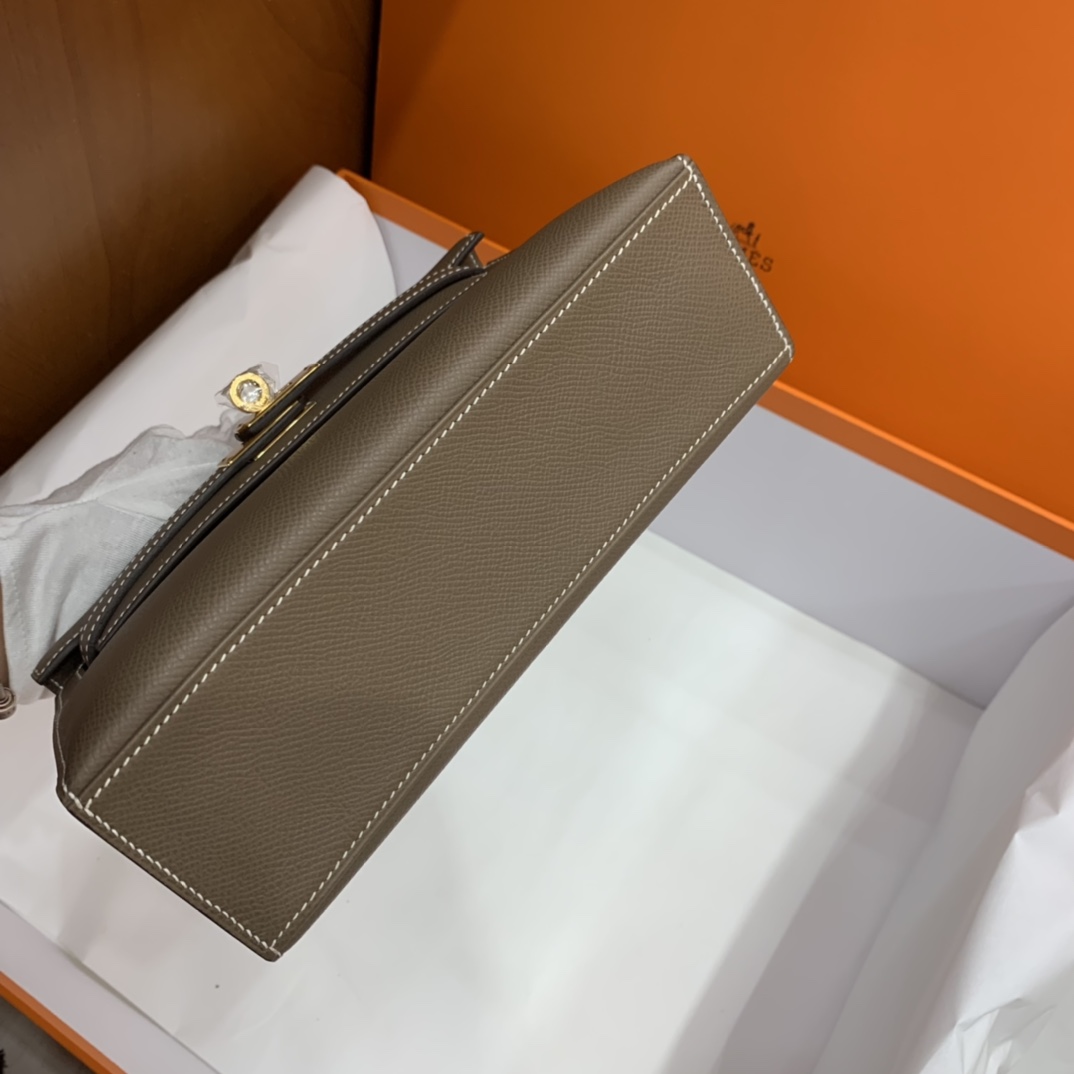 Hermès（爱马仕）mini Kelly pochette Epsom 大象灰 金扣 22cm