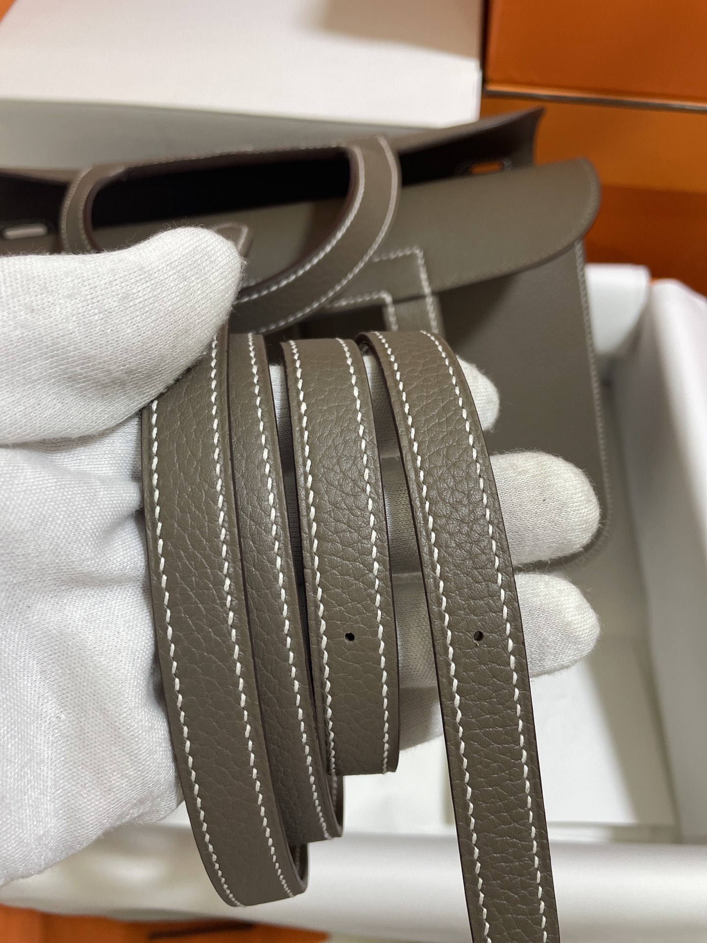 Hermès（爱马仕）Halzan TC 大象灰 银扣 31cm