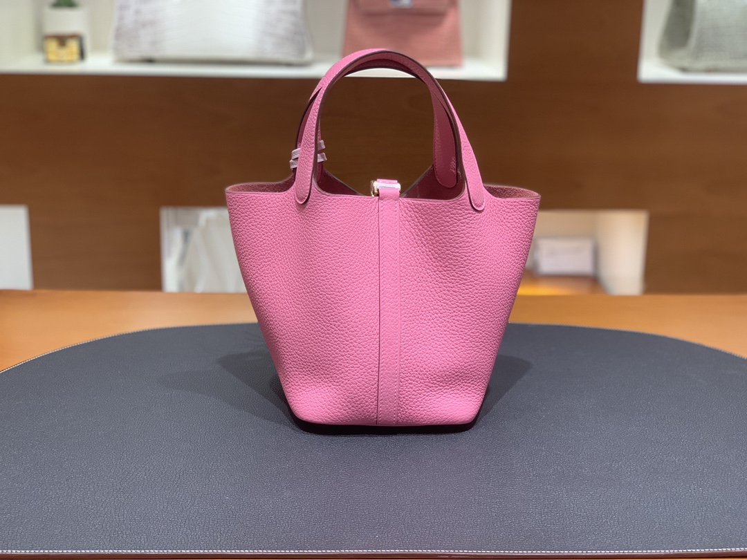 Hermès（爱马仕）Picotin 菜篮子 TC K4 夏日粉 银扣 18cm