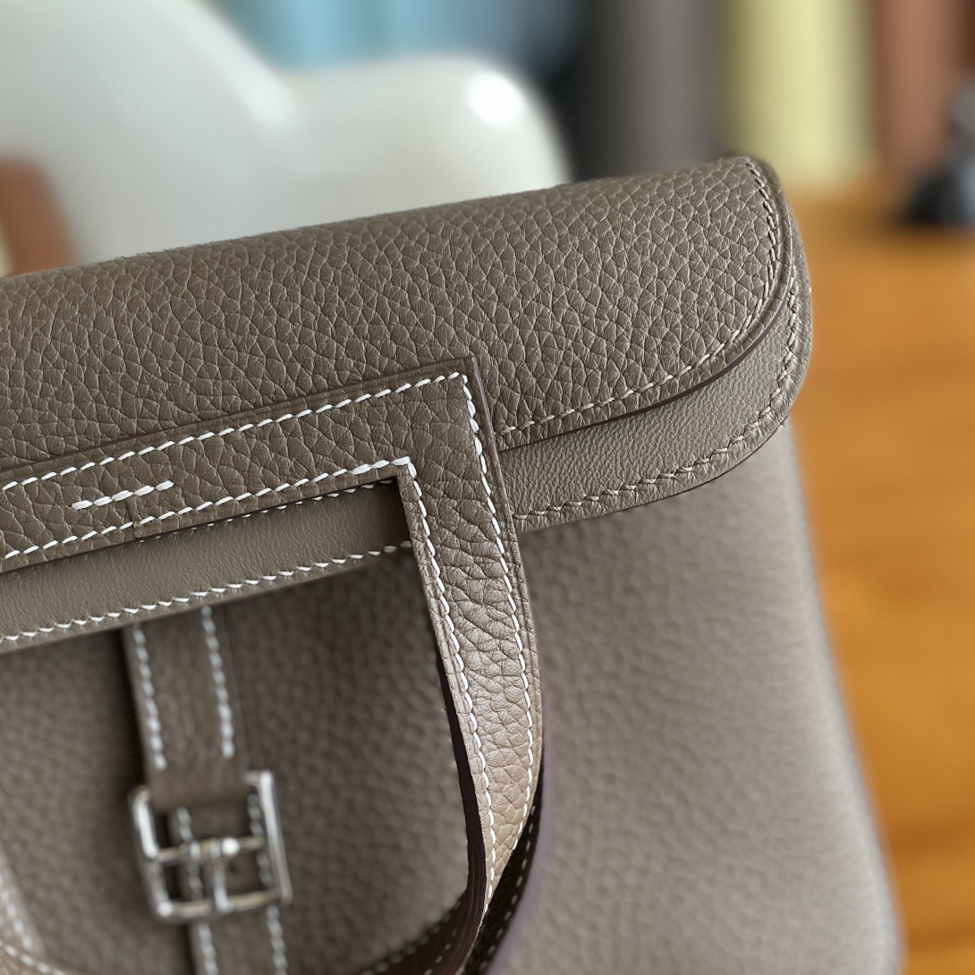 Hermès（爱马仕）Halzan TC皮 大象灰 银扣 25cm