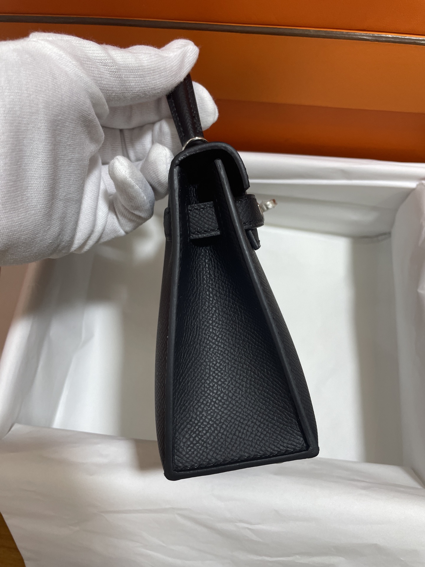 Hermès（爱马仕）mini Kelly 迷你凯莉 Epsom 黑色 银扣 19cm