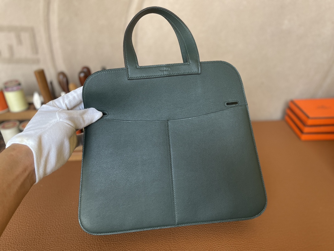 Hermès（爱马仕）Halzan evercolor 6o 松柏绿 金扣 31cm