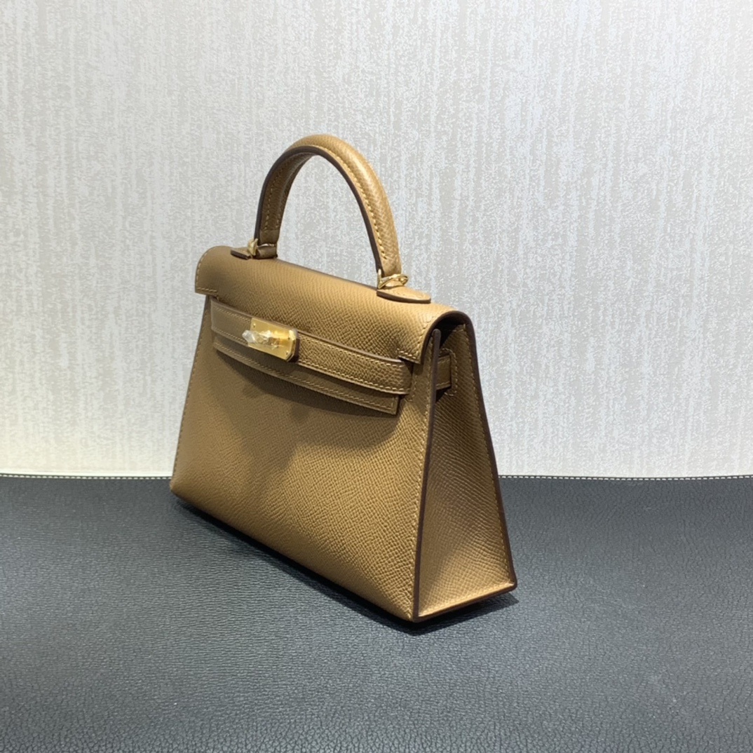 Hermès（爱马仕）mini Kelly 迷你凯莉 Epsom 栗子色 金扣 19cm