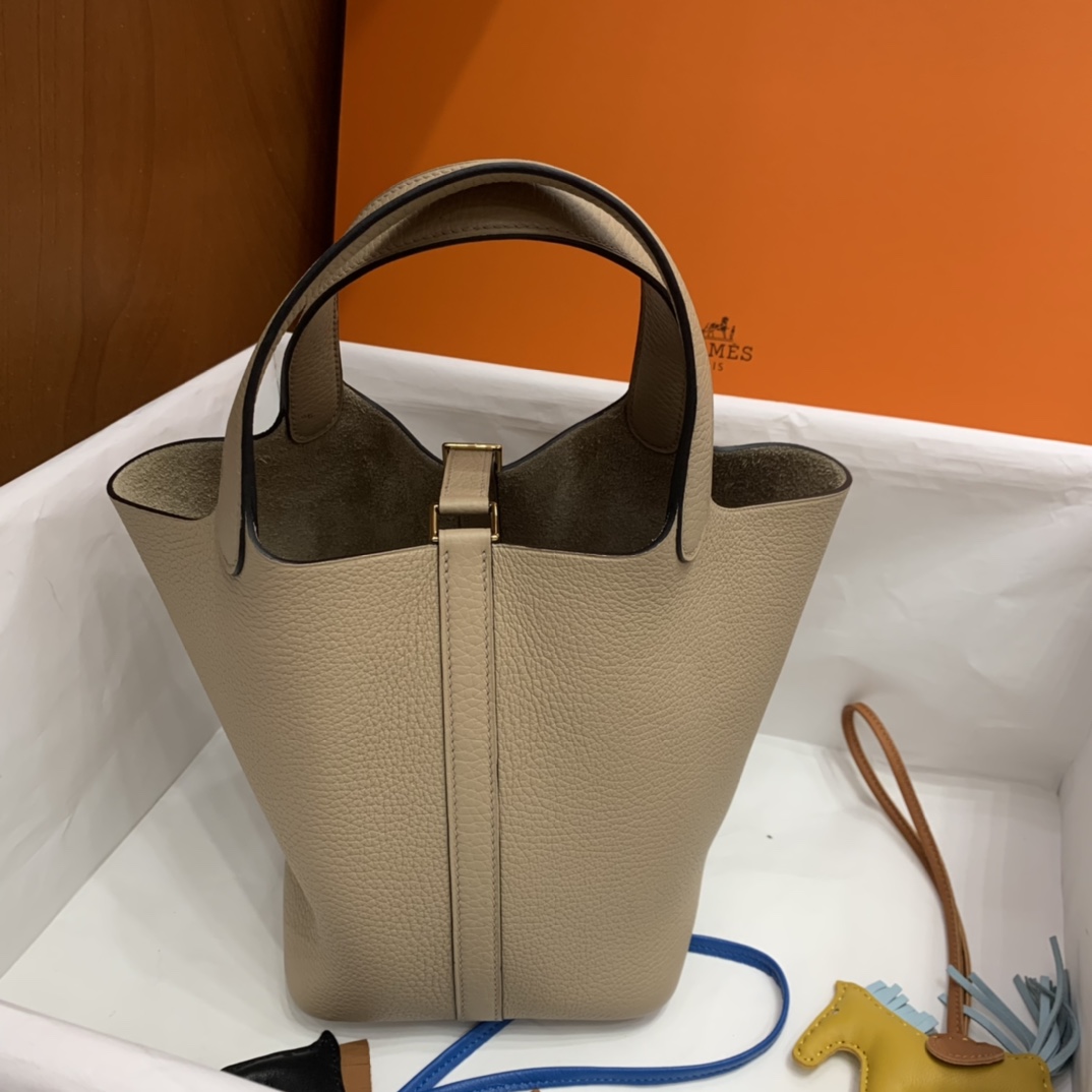 Hermès（爱马仕）Picotin 菜篮子 TC 风衣灰 金扣 18cm