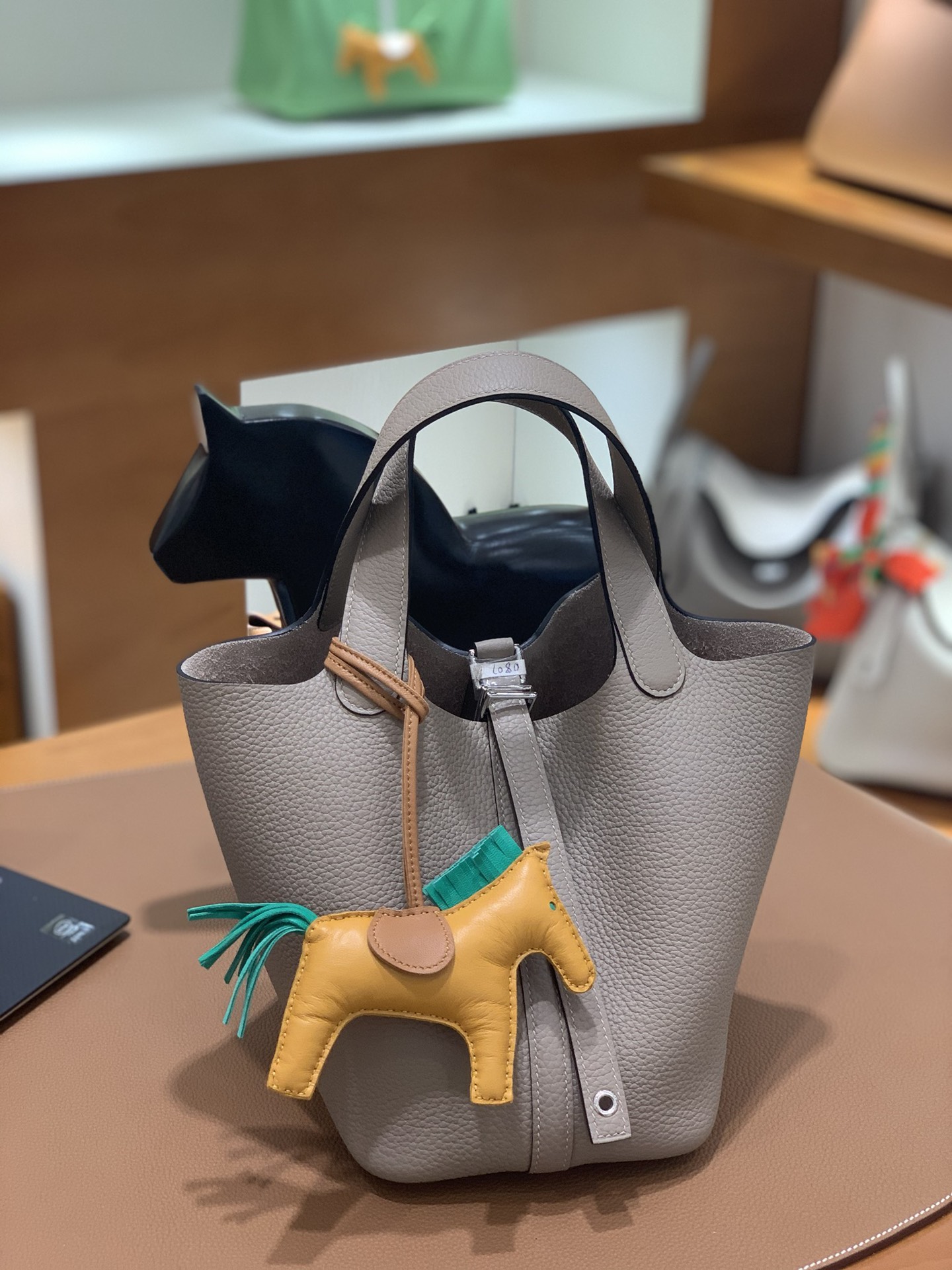 Hermès（爱马仕）Picotin 菜篮子 TC 斑鸠灰 银扣 18cm