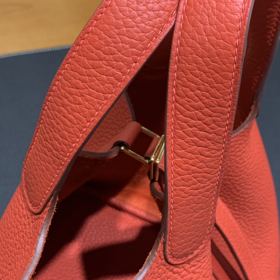 Hermès（爱马仕）Picotin 菜篮子 TC S5 番茄红 金扣 18cm