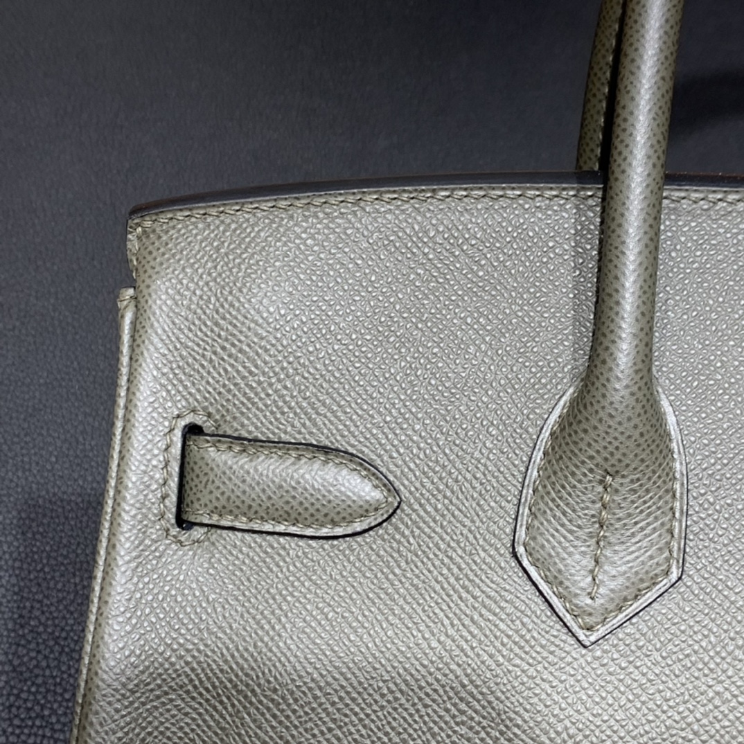 Hermès（爱马仕）Birkin 铂金包 Epsom 灰绿色 金扣 30cm