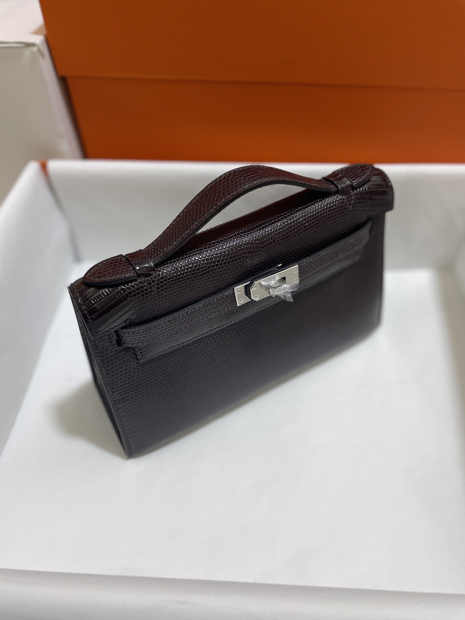 Hermès（爱马仕）Mini Kelly 迷你凯莉 蜥蜴皮 蜥蜴皮色 一代 银扣 22cm