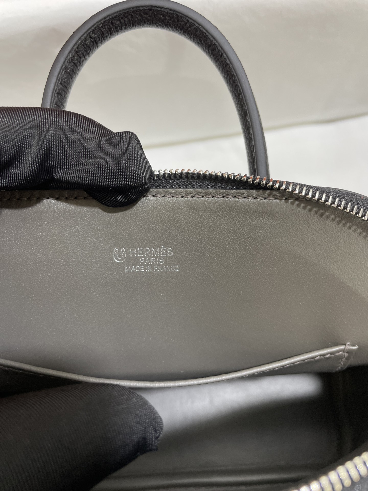 Hermès（爱马仕）Mini Bolide evercolor 黑色 内拼 锡器灰 银扣 19cm