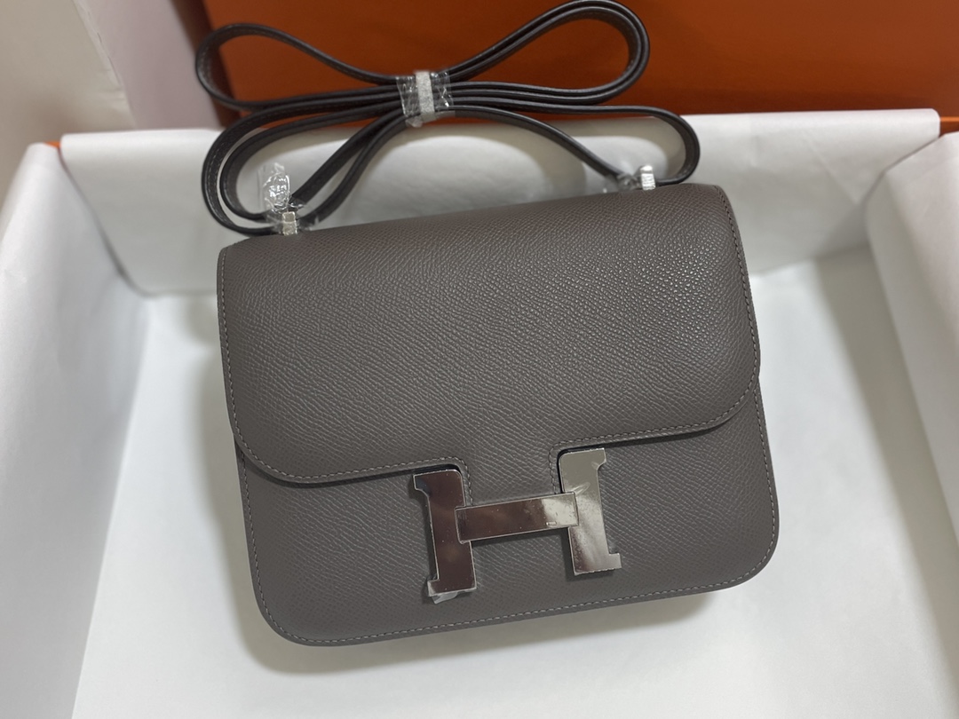 Hermès（爱马仕）Constance 康康 epsom 锡器灰 银扣 19cm