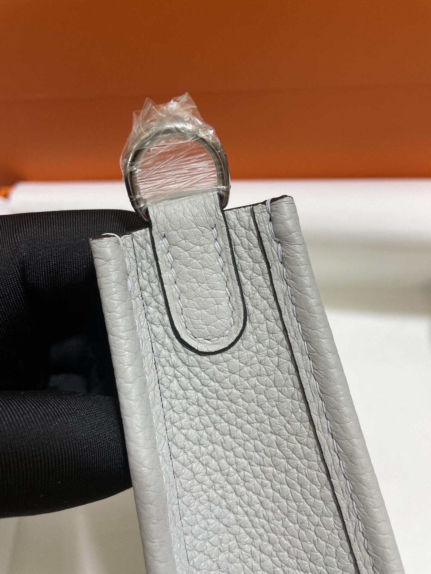 Hermès（爱马仕）Mini Evelyne 迷你伊芙琳 TC 海鸥灰 银扣 17cm