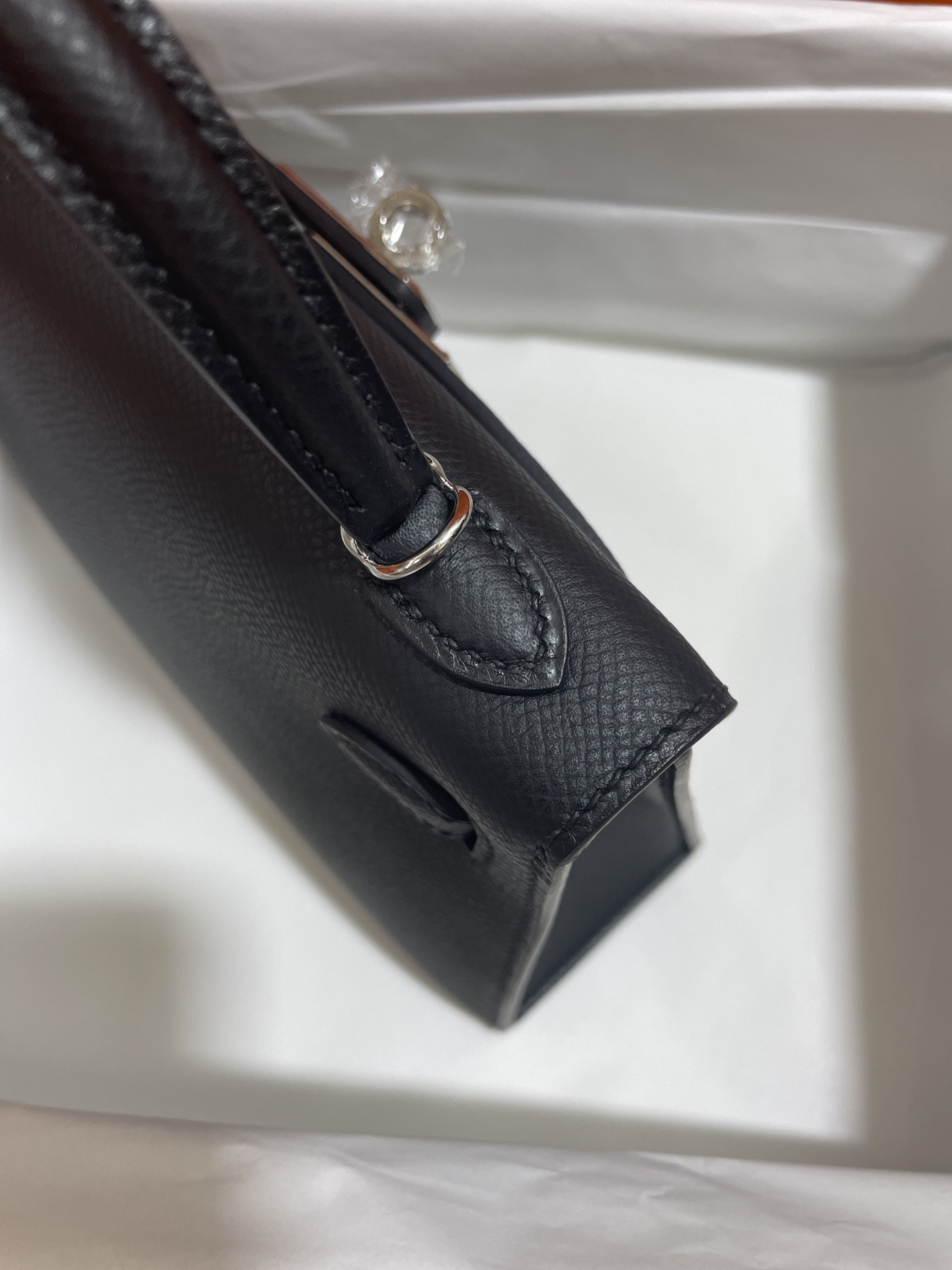Hermès（爱马仕）mini Kelly 迷你凯莉 Epsom 黑色 银扣 19cm