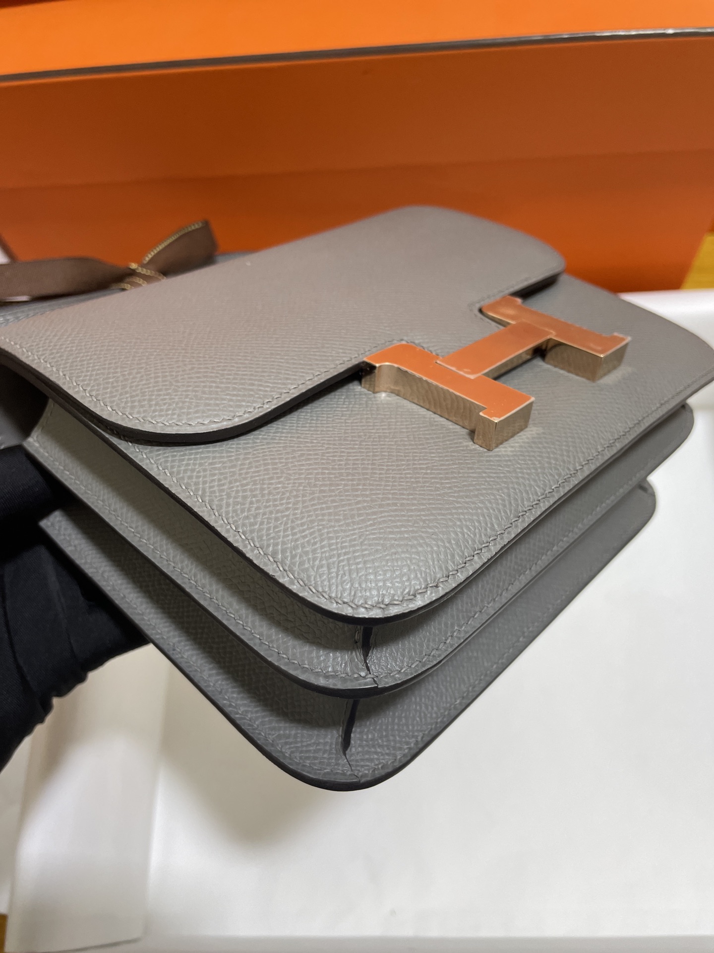 Hermès（爱马仕）Constance 康斯坦斯 Epsom 积雨云灰 玫瑰金扣 19cm