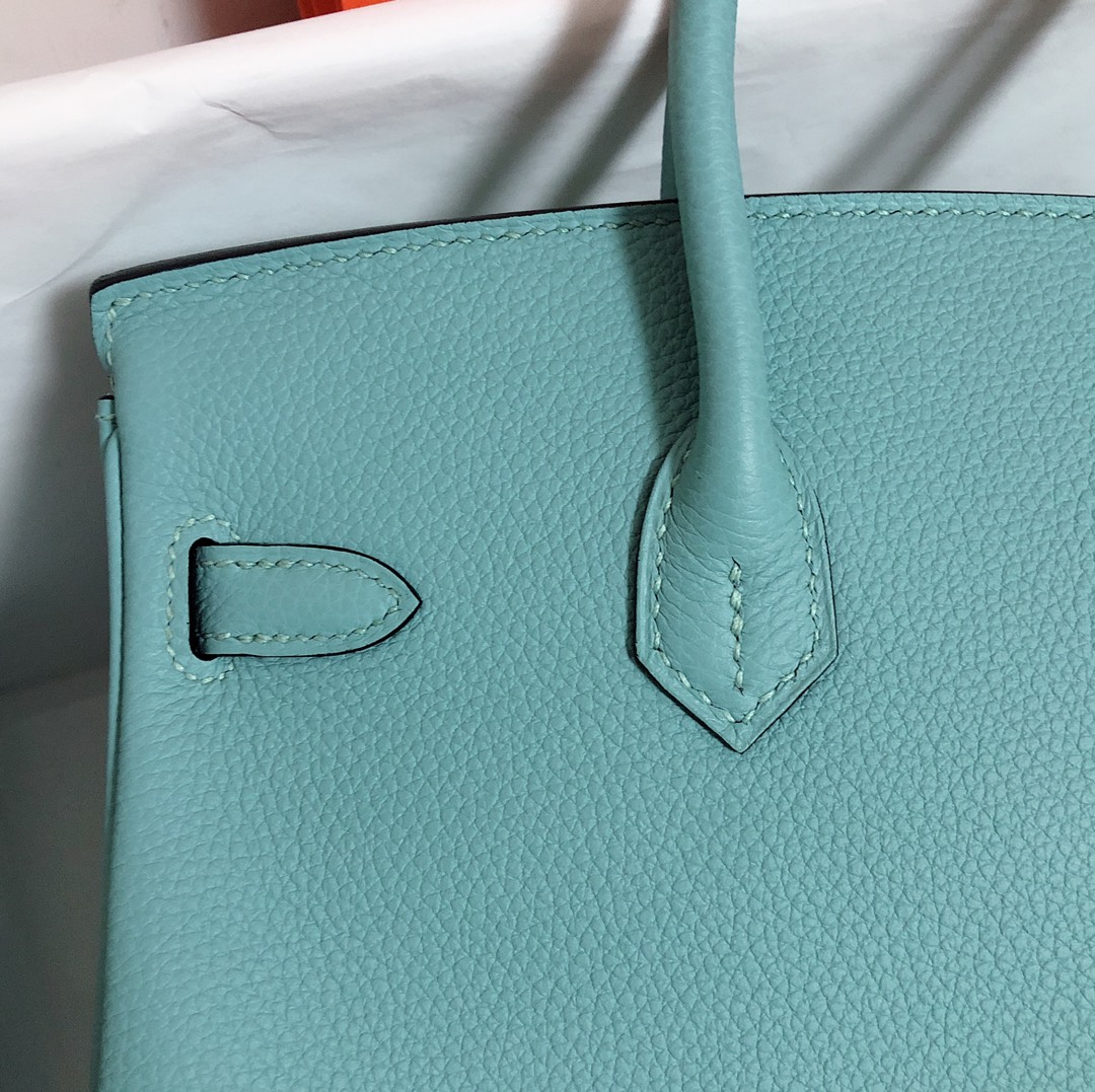 Hermès（爱马仕）Birkin 铂金包 togo 3P 马卡龙蓝 金扣 25cm