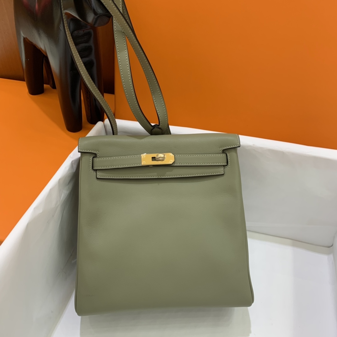 Hermès（爱马仕）Kelly ado Swift Q1 鼠尾草绿 金扣 20cm