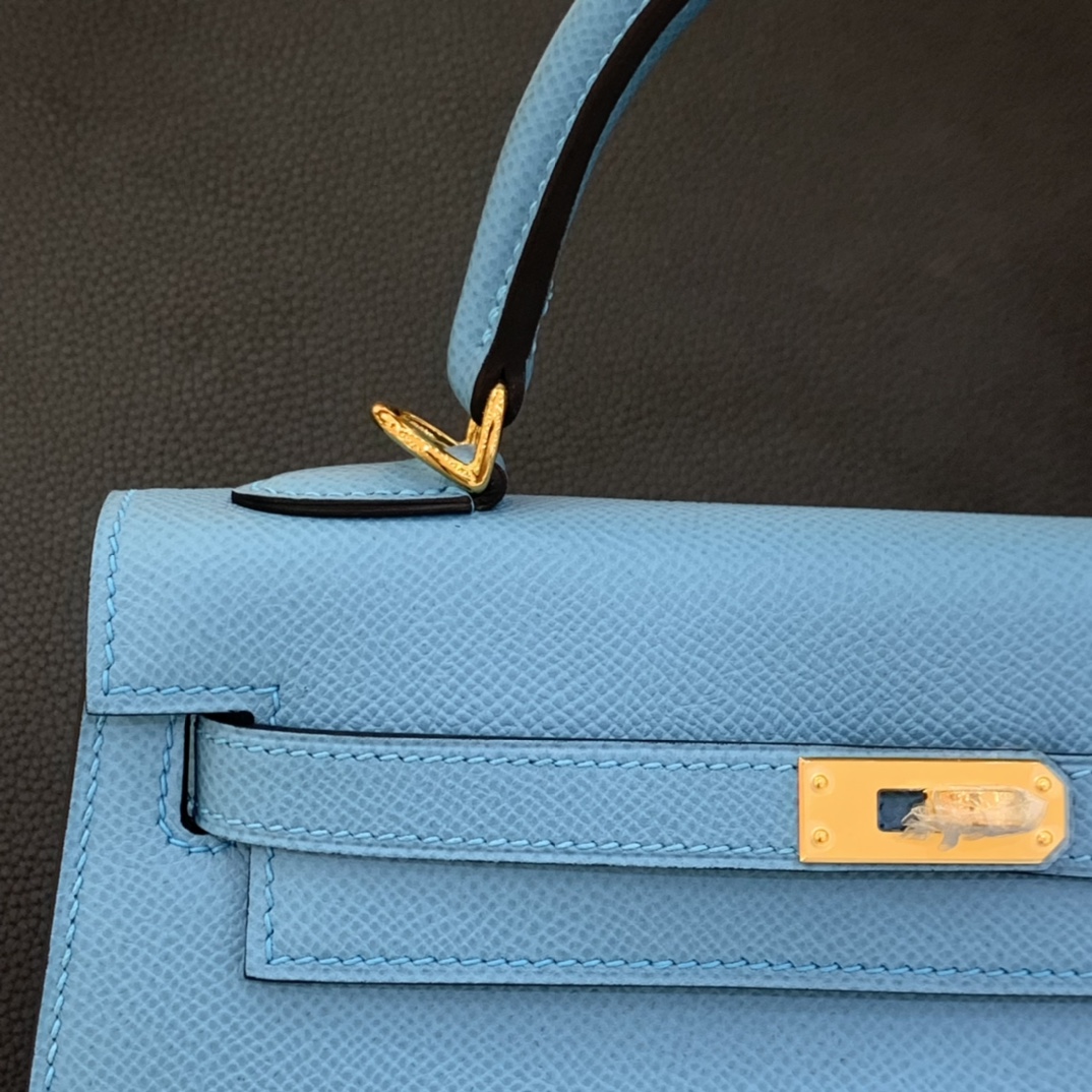 Hermès（爱马仕）Kelly 凯莉包 epsom P3 北方蓝 金扣 25cm