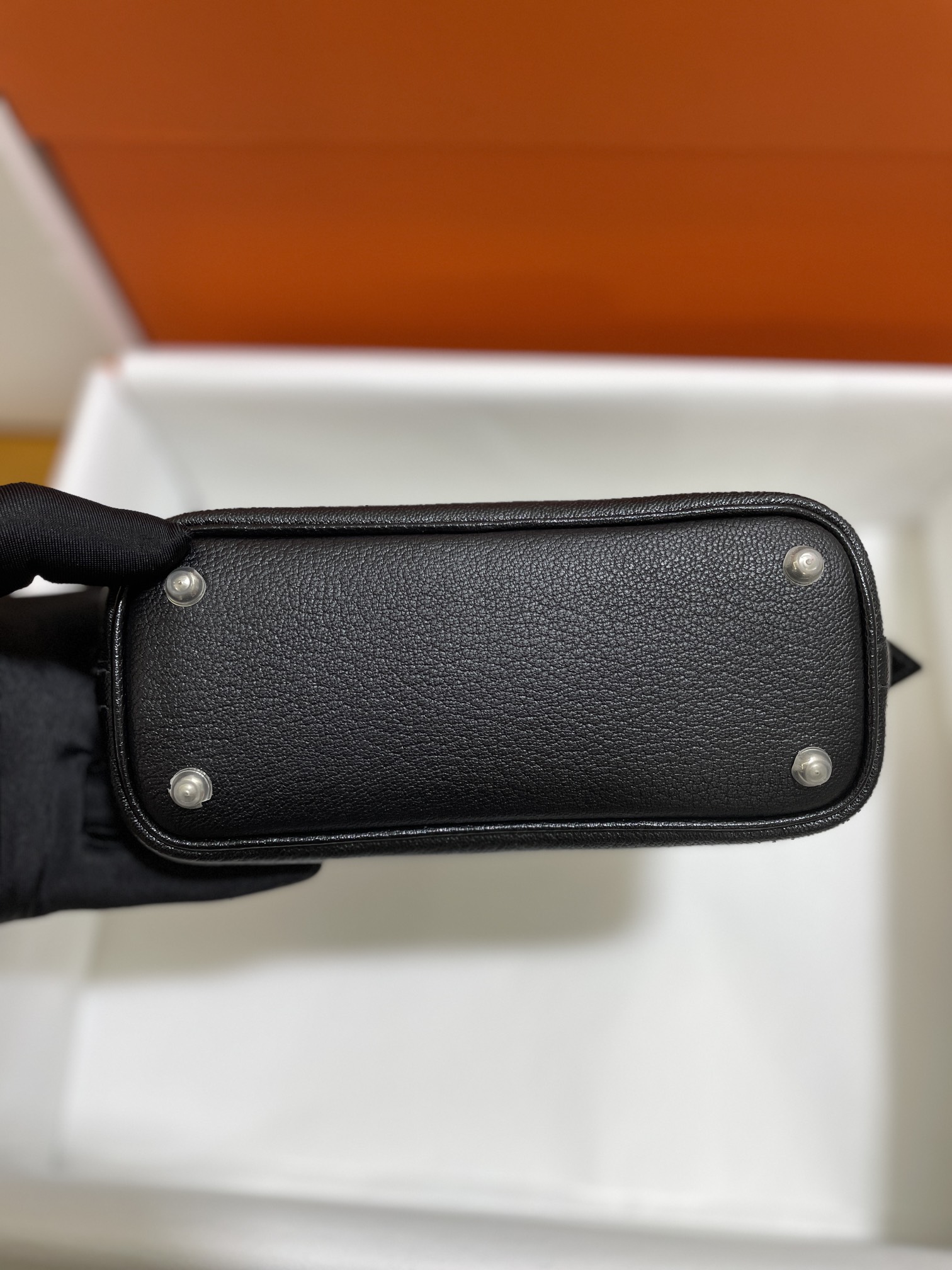 Hermès（爱马仕）Mini Bolide evercolor 黑色 内拼 锡器灰 银扣 19cm