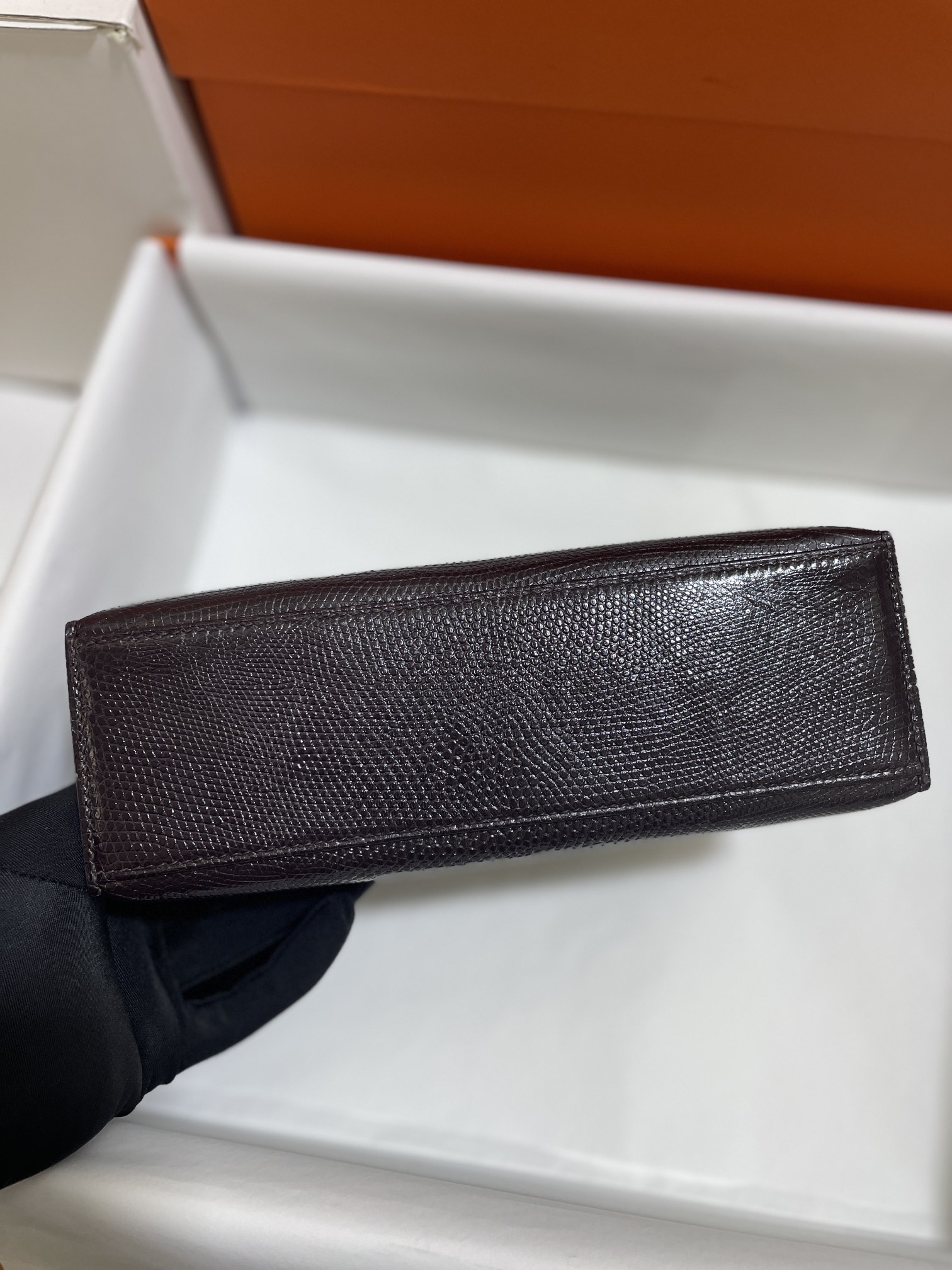 Hermès（爱马仕）Mini Kelly 迷你凯莉 蜥蜴皮 蜥蜴皮色 一代 银扣 22cm