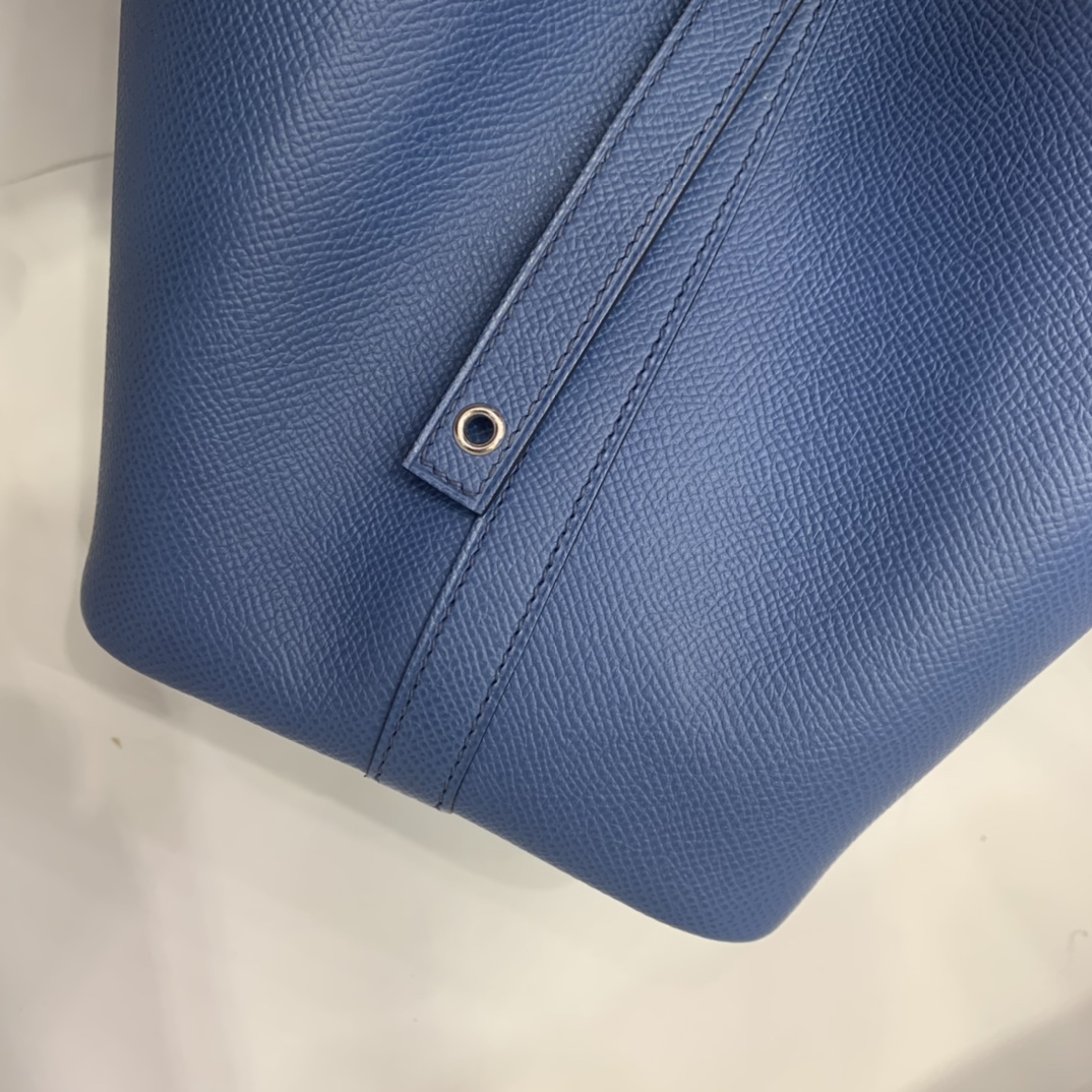 Hermès（爱马仕）Picotin 菜篮子 Epsom R2 玛瑙蓝 编织手腕 银扣 18cm