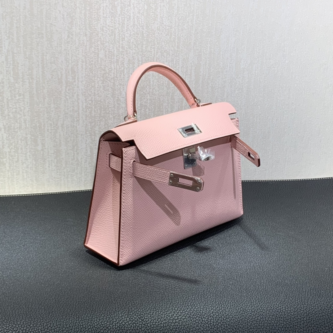 Hermès（爱马仕）mini Kelly 迷你凯莉 Epsom 樱花粉 银扣 19cm