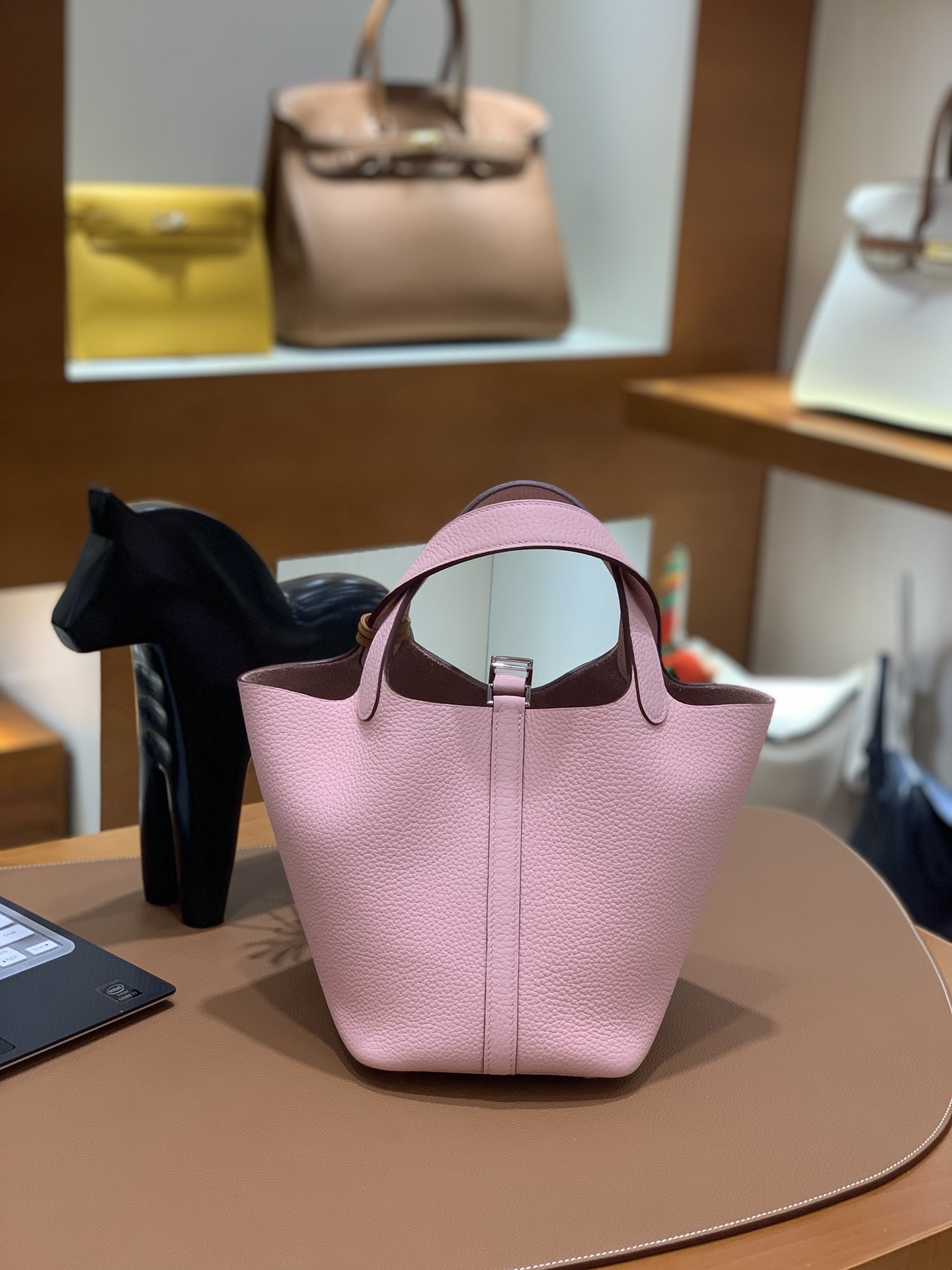 Hermès（爱马仕）Picotin 菜篮子 TC 樱花粉 银扣 18cm
